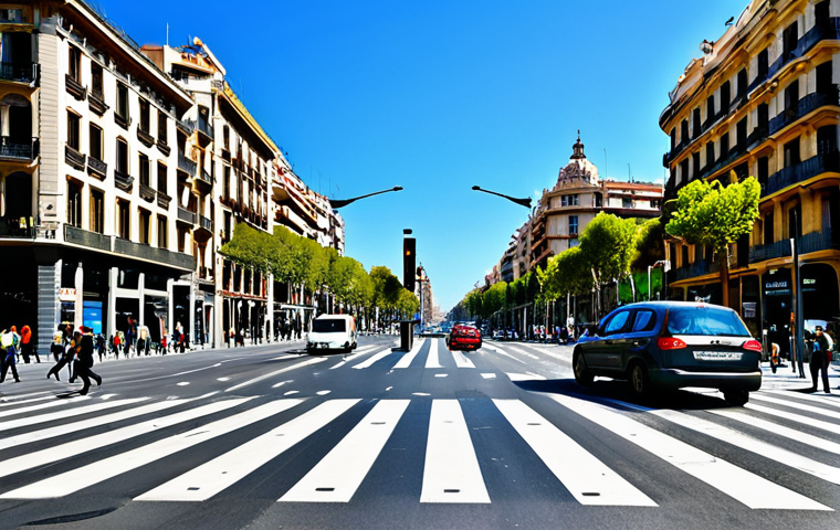 교통 데이터 분석 - Smart Traffic Management in Barcelona**

"A bustling Barcelona street scene, showing modern traffic ...