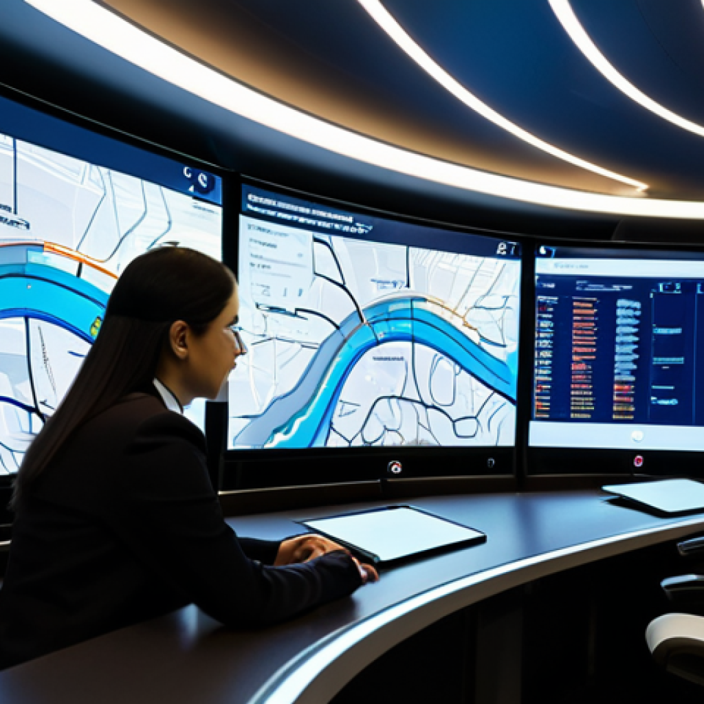 고속철도 운영체계 - **Prompt: Digital Brain of the Train**
    "A hyper-futuristic, softly lit high-speed train control ...