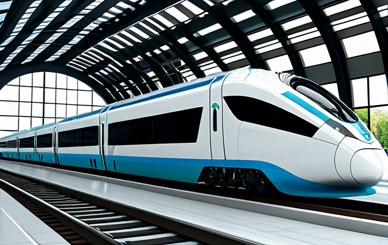 고속철도 운영체계 - **Prompt: Digital Brain of the Train**
    "A hyper-futuristic, softly lit high-speed train control ...