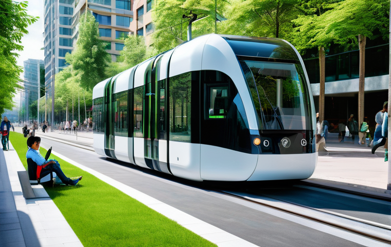 스마트 시티 교통 관리 - **Prompt 2: Urban Connectivity: A Data-Rich Street**
    "A bustling, diverse street scene in a smar...