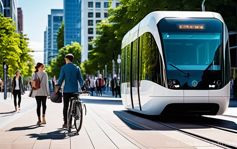 모빌리티 서비스 플랫폼 - **Prompt:** A person in their early 30s, wearing a lightweight, protective helmet and practical, mod...