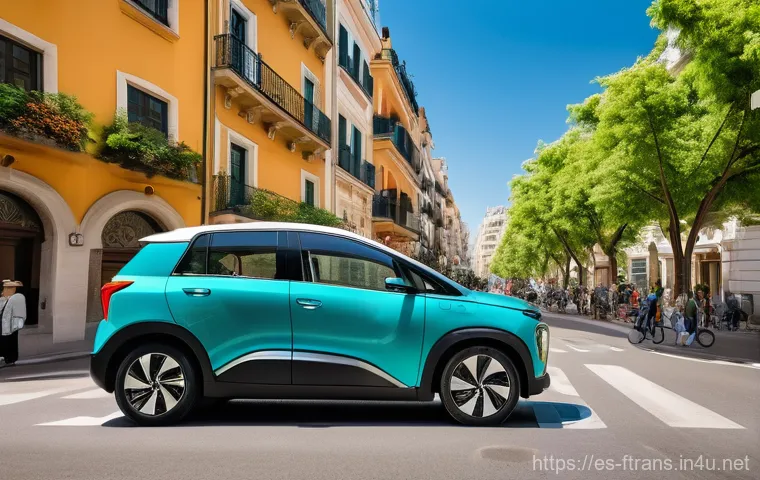 수소차 기술 - **Rapid Refuel on a Sunny Route**
    A modern, elegant hydrogen fuel cell car (perhaps a white or d...