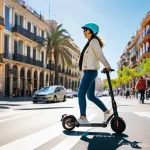 모빌리티 서비스 시장 - **Prompt 1: Urban Freedom on an Electric Scooter in Barcelona**
    "A vibrant, eye-level shot of a ...